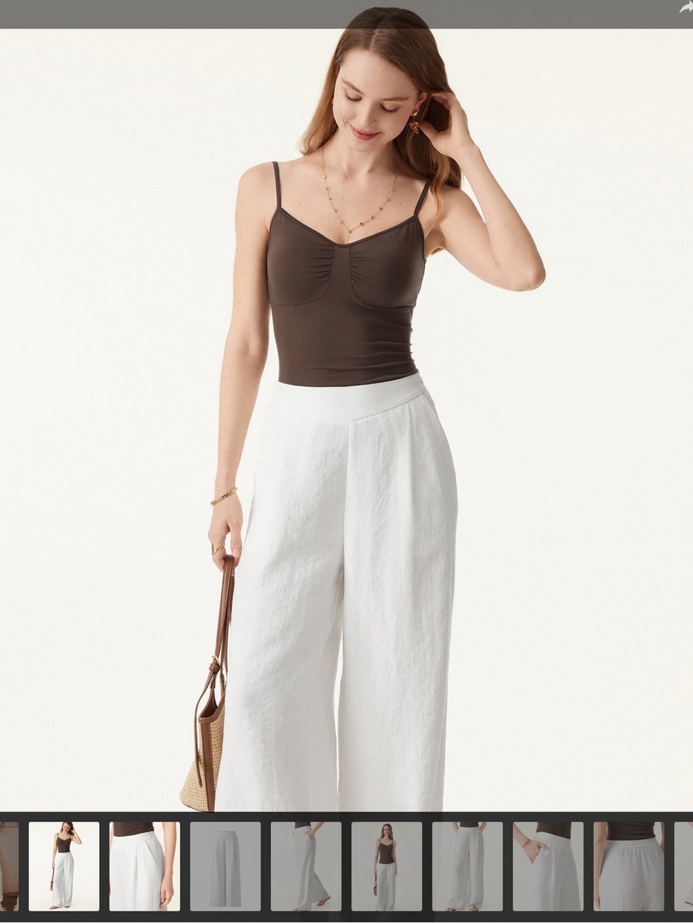 OGL EUROPEAN LINEN PANTS WITH ELASTIC IN BACK NWT